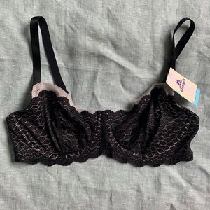 Wacoal Black Lace Balconet Bra 36C - NWT